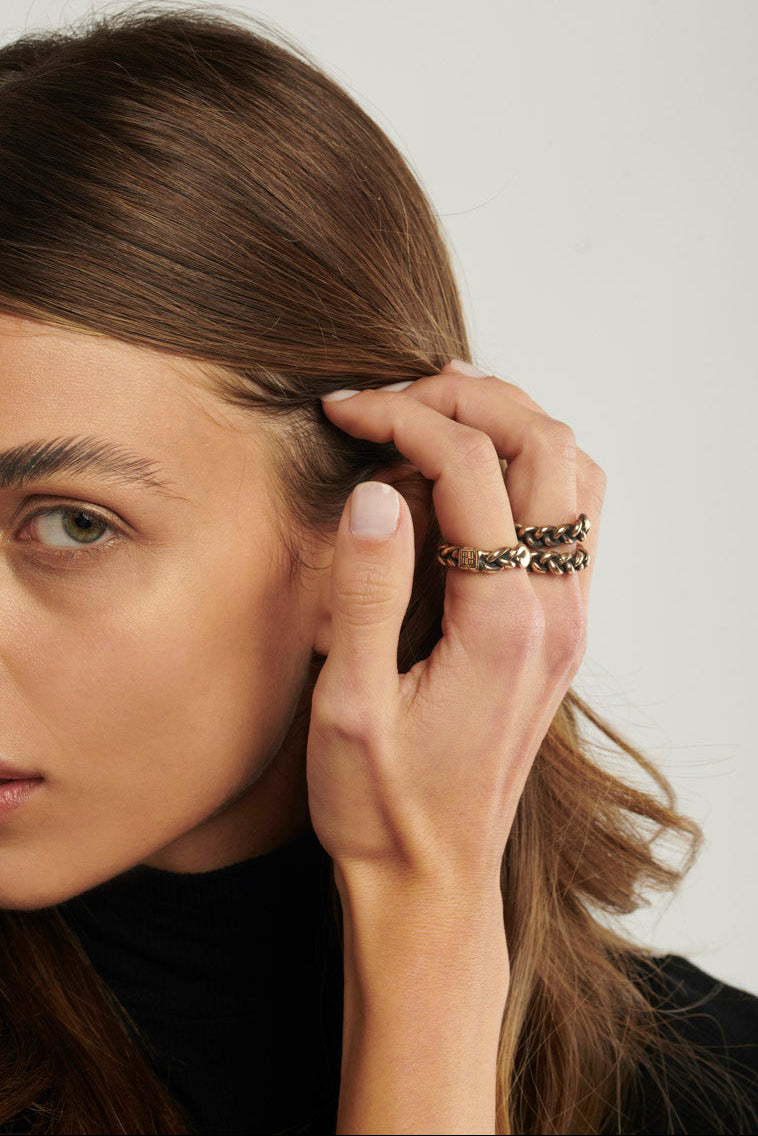 Anello mezzo baffo bronzo